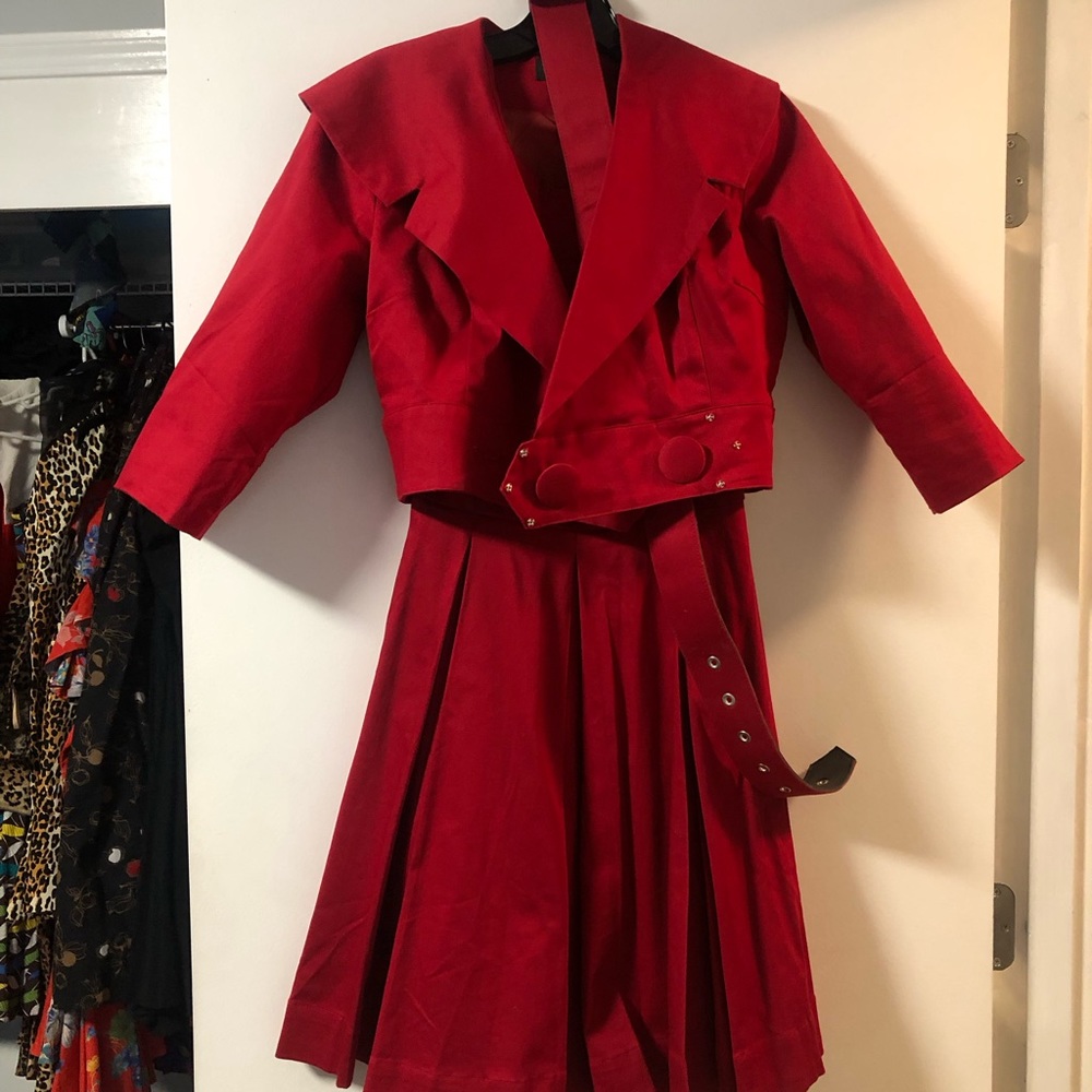 Trashy Diva Red Audrey Dress and Courtney Coat with Belt